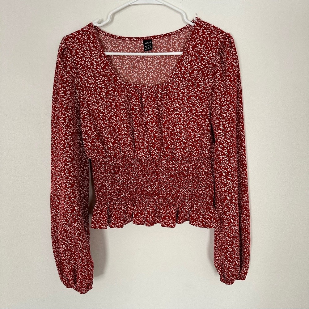Floral Red Women's Top
